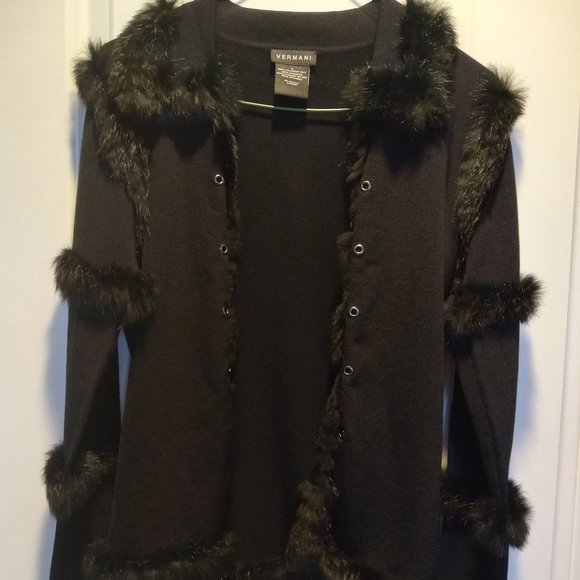 Black Vintage Vermani 80% Silk Jacket - Picture 1 of 7